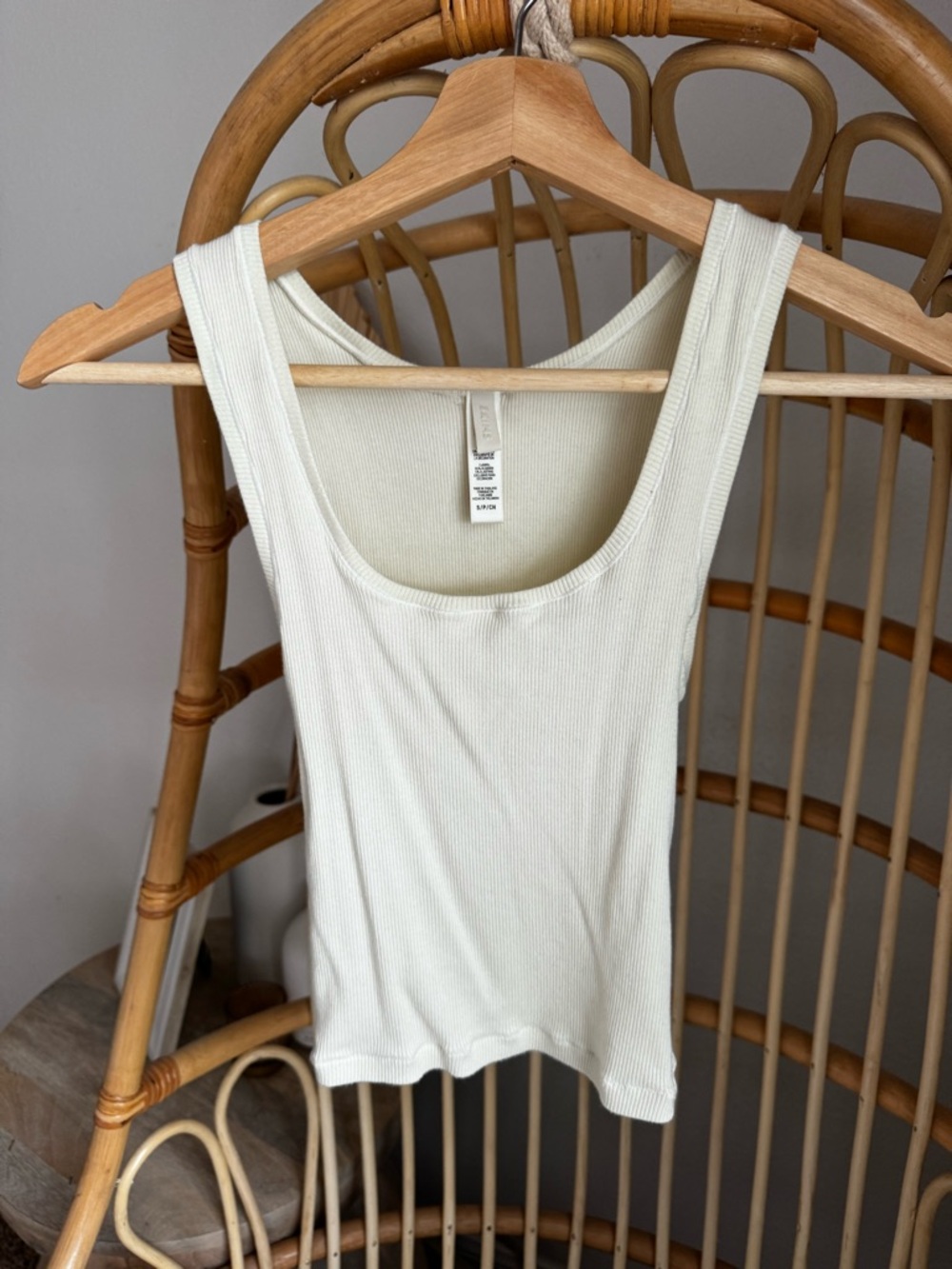 Women's Skims Ribbed Scoop Neck Tank Top - Cream